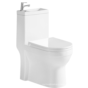 Sanitary Ware Wc White Round Toilet Bathroom Ceramic ONE Piece Flush Pipe Component Floor Mounted Modern Onsite Installation